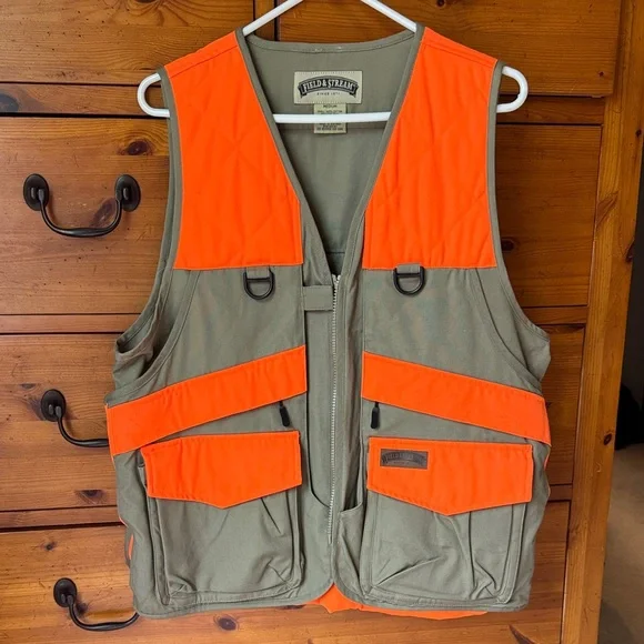 NWOT Field & Stream Bird Hunting Vest Orange and Green Outdoor Vest - Size Med - Picture 4 of 4